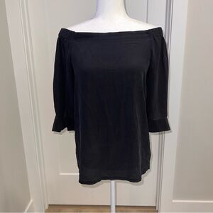Theory Black Off-Shoulder Blouse